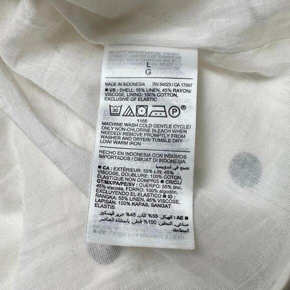 Old Navy | Women | Ivory White Linen Blend Polka Dot Midi Sundress | Large - Picture 8 of 13